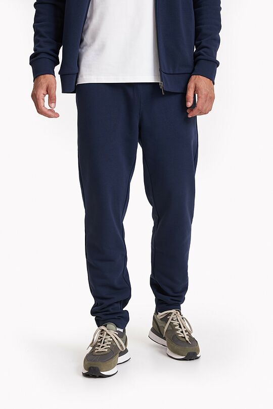 Cotton French terry tapered sweatpants 2 | BLUE | Audimas