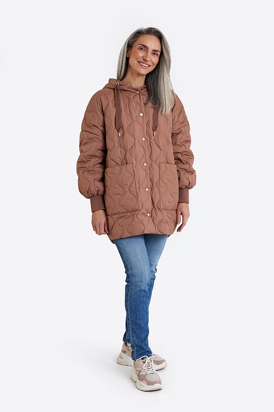Oversized quilted down jacket 4 | BROWN | Audimas