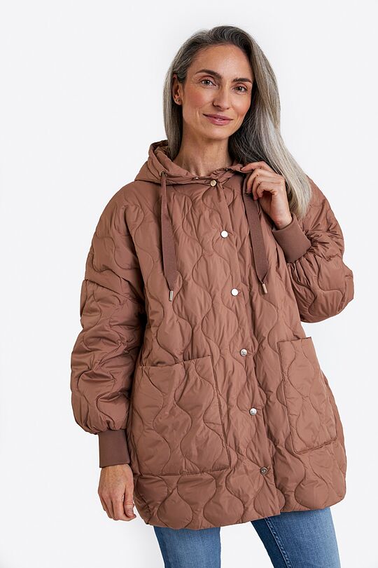 Oversized quilted down jacket 1 | BROWN | Audimas