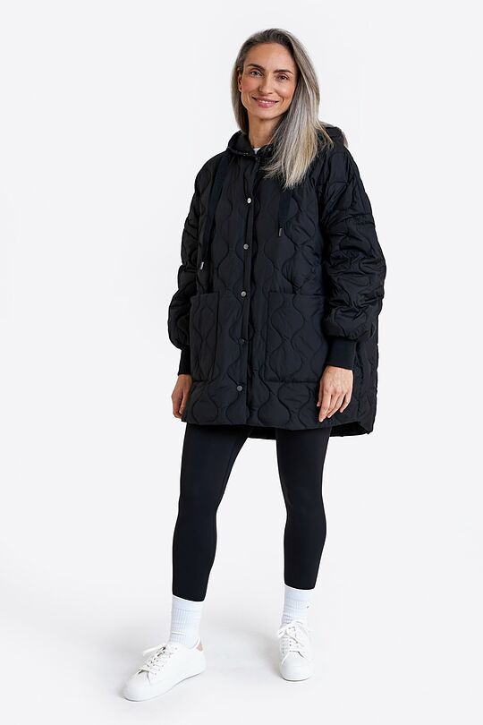 Oversized quilted down jacket 1 | BLACK | Audimas