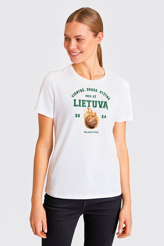 Short sleeves cotton T-shirt We are for Lithuania 1 | WHITE | Audimas