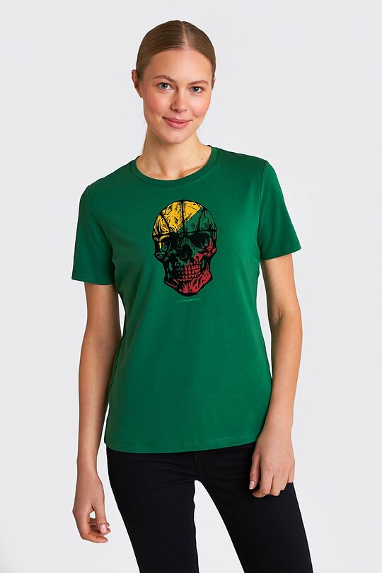 Short sleeves cotton T-shirt Invincible determination 1 | GREEN | Audimas