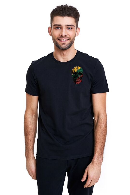 Short sleeves cotton T-shirt Determined together 1 | BLACK | Audimas