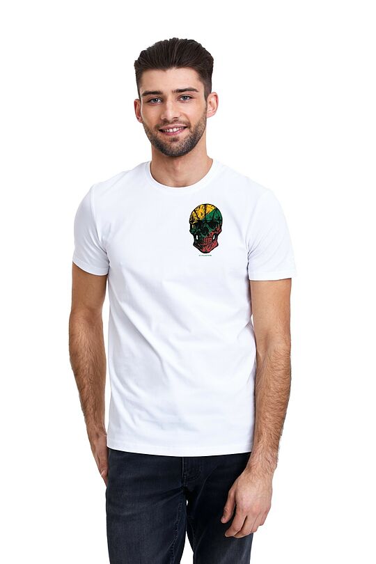 Short sleeves cotton T-shirt Determined together 1 | WHITE | Audimas