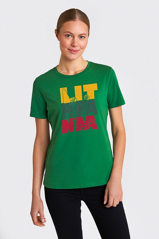 Short sleeves cotton T-shirt LIT-HUA-NIA 1 | GREEN | Audimas