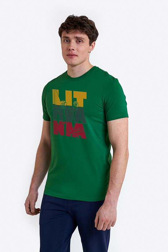 Short sleeves cotton T-shirt LIT-HUA-NIA 1 | GREEN | Audimas