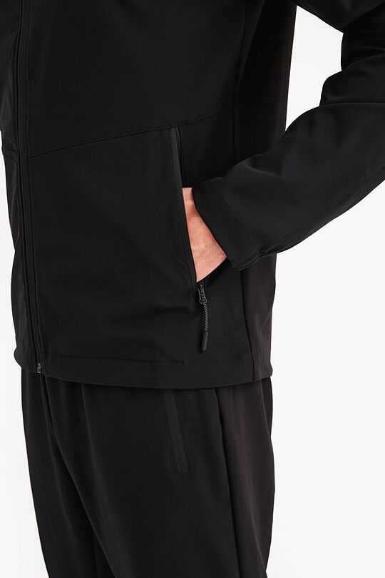 Stretchy woven full-zip track jacket 3 | BLACK | Audimas