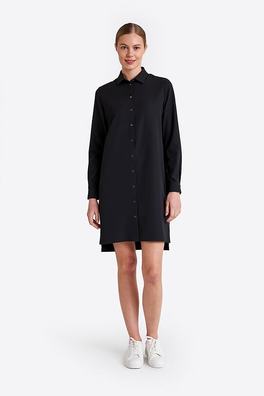 Woven fabric dress with long sleeves 5 | BLACK | Audimas