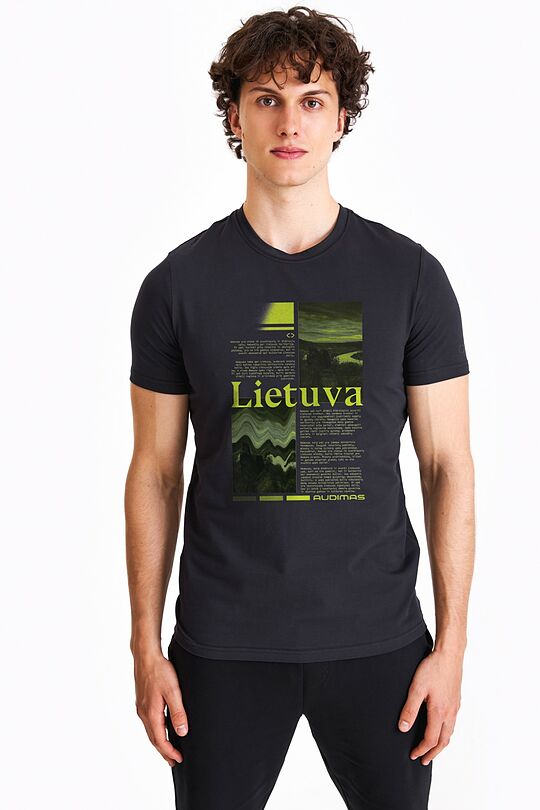 Short sleeves cotton T-shirt Nemunas 1 | BLACK | Audimas