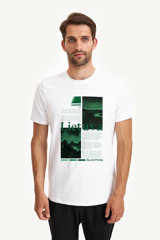 Short sleeves cotton T-shirt Nemunas 1 | WHITE | Audimas