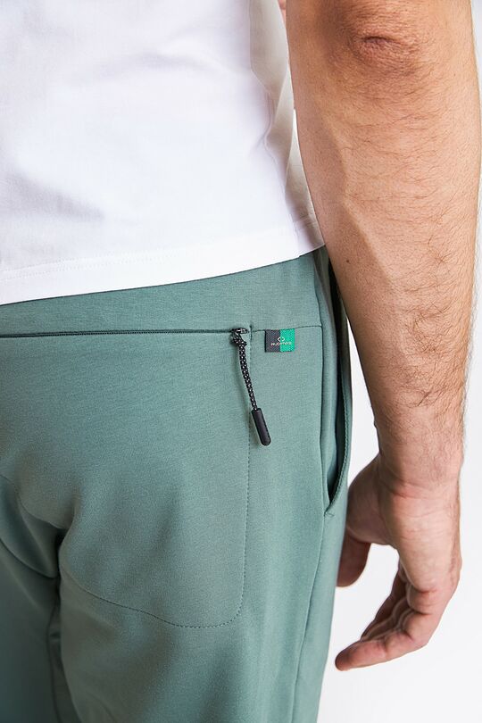 Stretch cotton slim fit sweatpants 4 | GREEN | Audimas