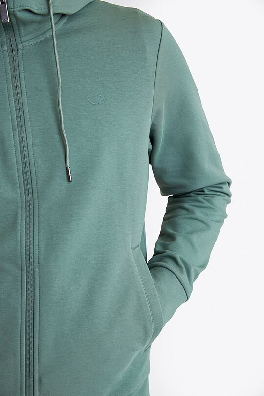 Organic cotton French terry full-zip hoodie 4 | GREEN | Audimas