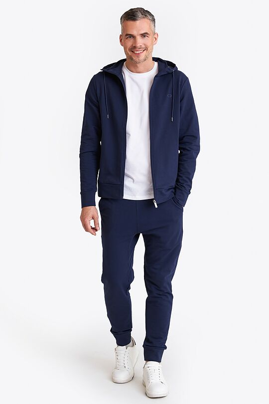 Organic cotton French terry full-zip hoodie 5 | BLUE | Audimas