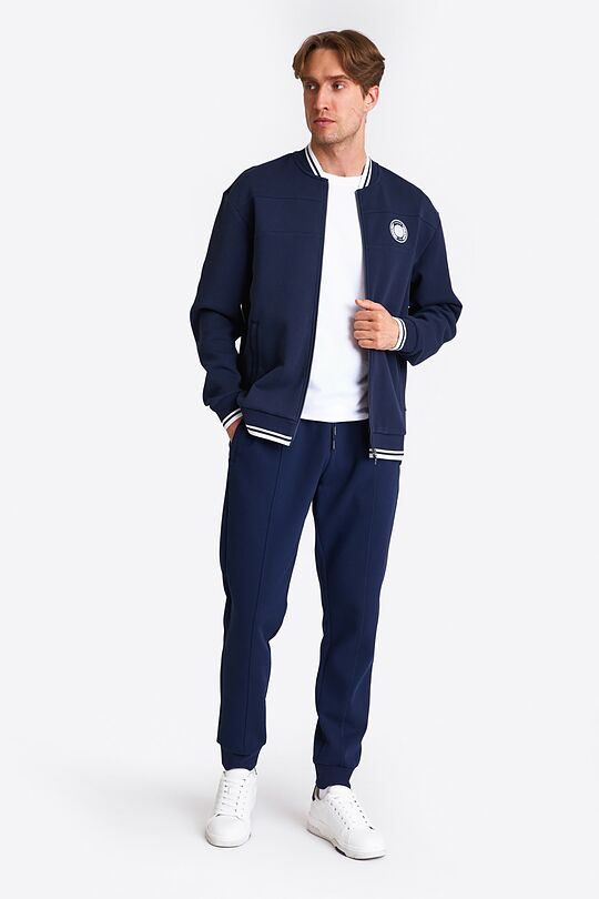 Pique texture tapered sweatpants 1 | BLUE | Audimas