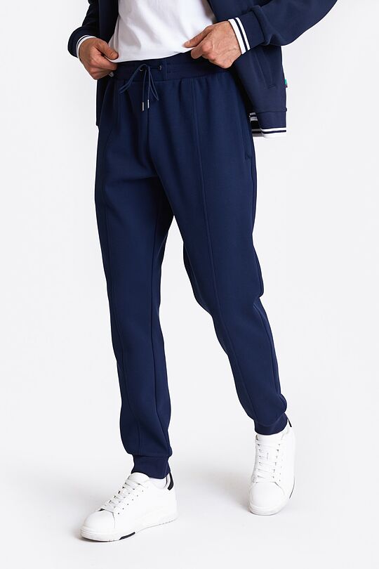 Pique texture tapered sweatpants 2 | BLUE | Audimas