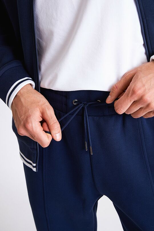Pique texture tapered sweatpants 4 | BLUE | Audimas