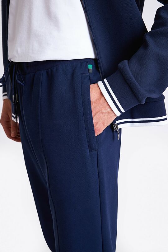 Pique texture tapered sweatpants 5 | BLUE | Audimas