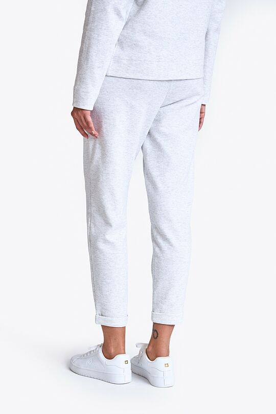 Textured cotton fabric tapered fit sweatpants 3 | GREY | Audimas