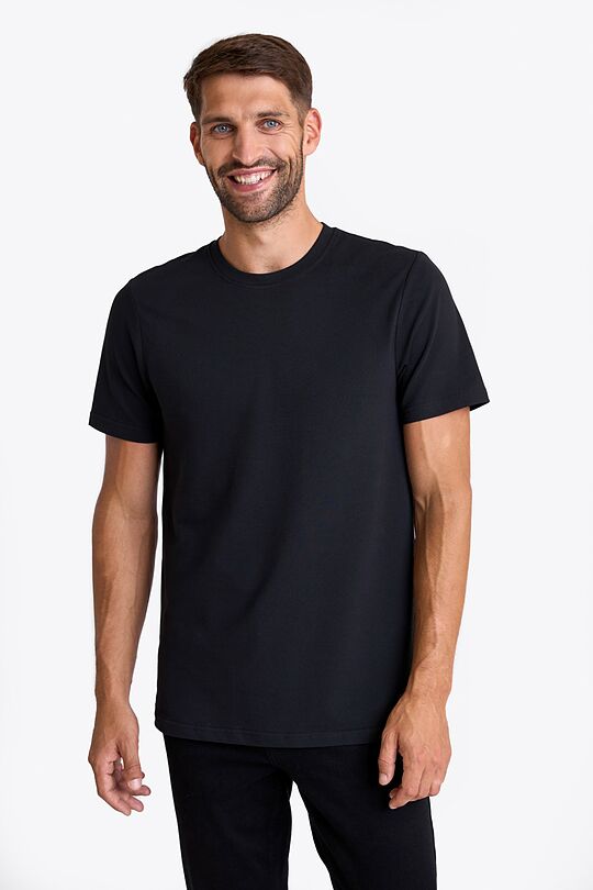 Cotton pique T-shirt 1 | BLACK | Audimas