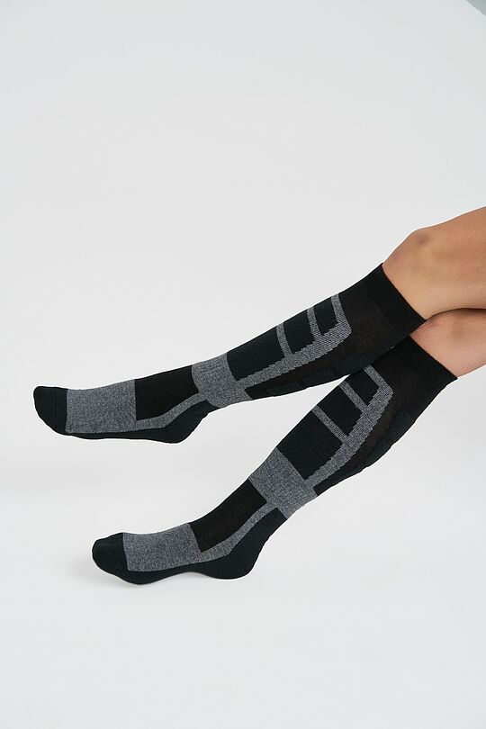 Long socks for winter sports 6 | Black/grey | Audimas