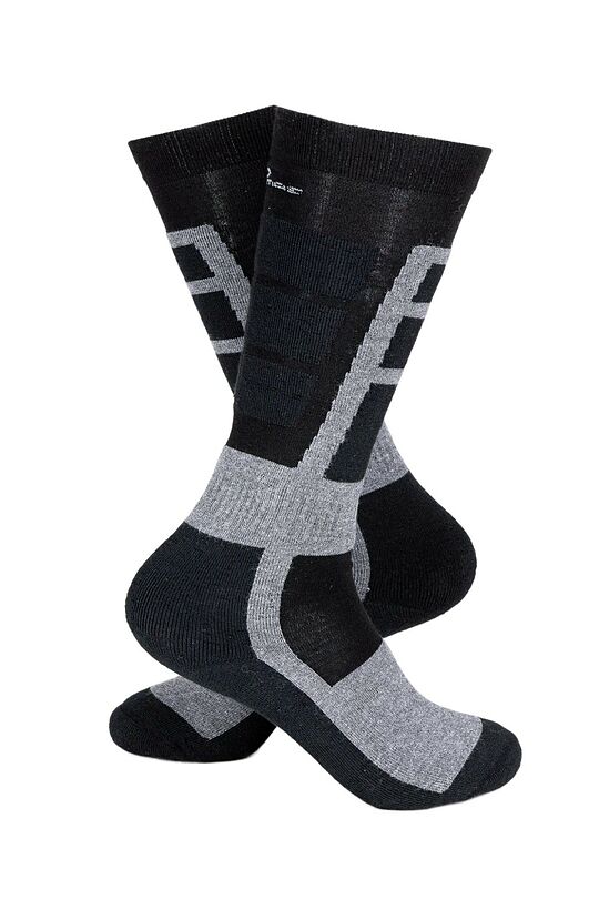Long socks for winter sports 1 | Black/grey | Audimas