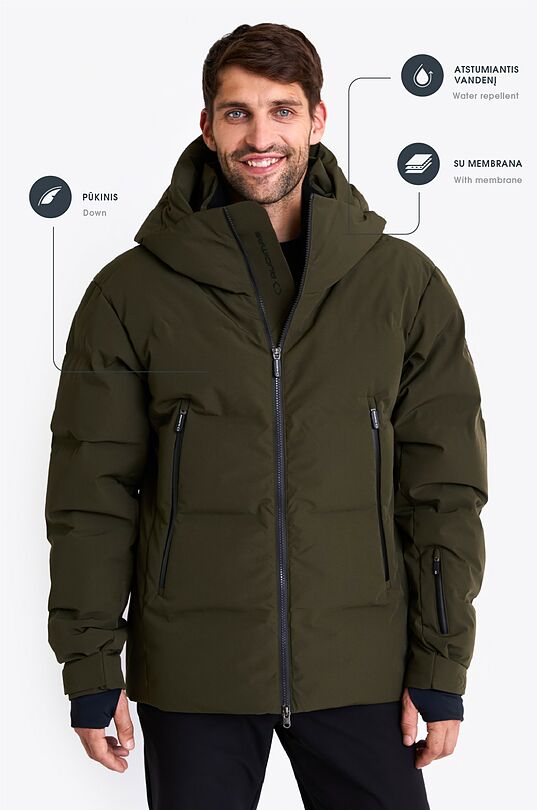 Universal down ski jacket with membrane 2 | GREEN | Audimas