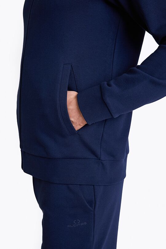 Cotton French terry full-zip sweatshirt 3 | BLUE | Audimas