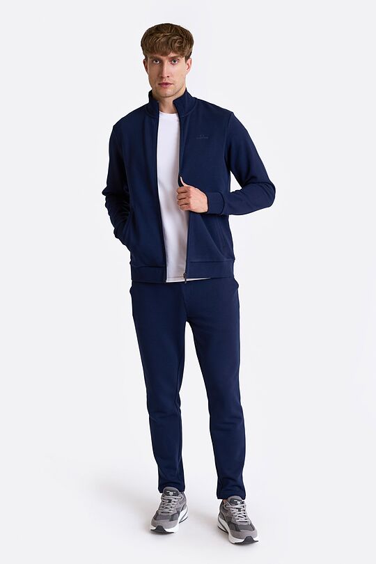 Cotton French terry full-zip sweatshirt 4 | BLUE | Audimas