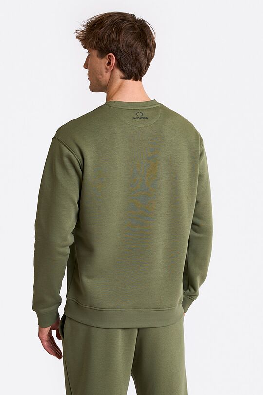 Cotton fleece crewneck sweatshirt 2 | CHAKI | Audimas