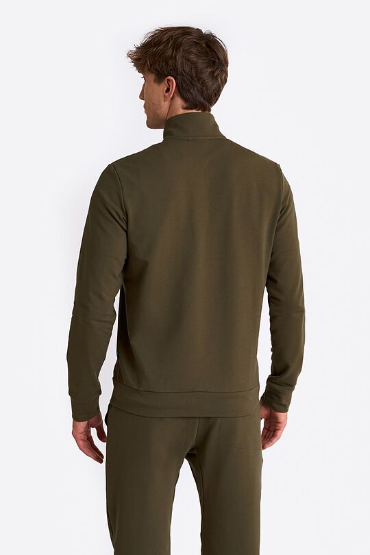 Cotton French terry full-zip sweatshirt 2 | CHAKI | Audimas