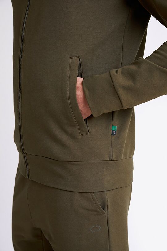 Cotton French terry full-zip sweatshirt 3 | CHAKI | Audimas