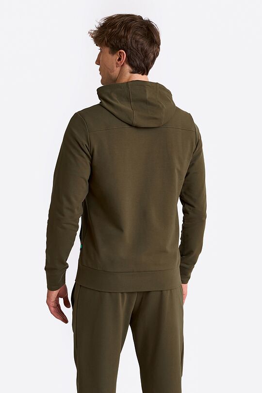 Cotton French terry full-zip hoodie 2 | CHAKI | Audimas
