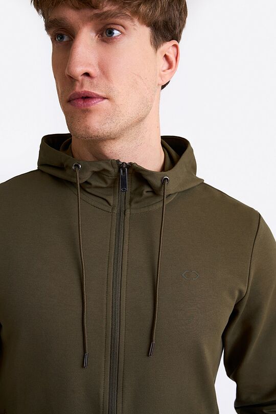 Cotton French terry full-zip hoodie 4 | CHAKI | Audimas