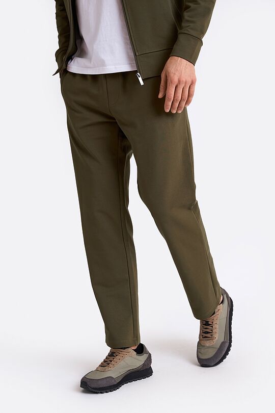 Straight cut cotton French terry sweatpant 2 | CHAKI | Audimas