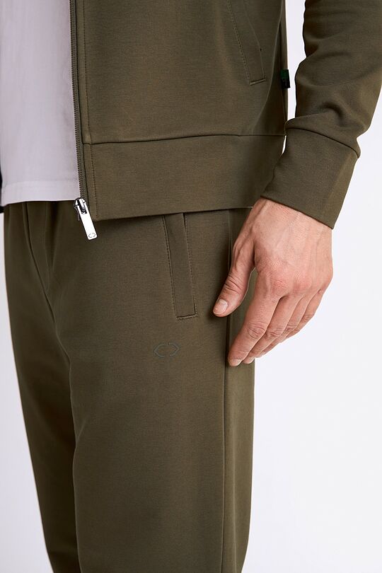 Straight cut cotton French terry sweatpant 4 | CHAKI | Audimas