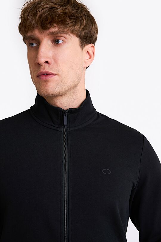 Cotton French terry full-zip sweatshirt 3 | BLACK | Audimas