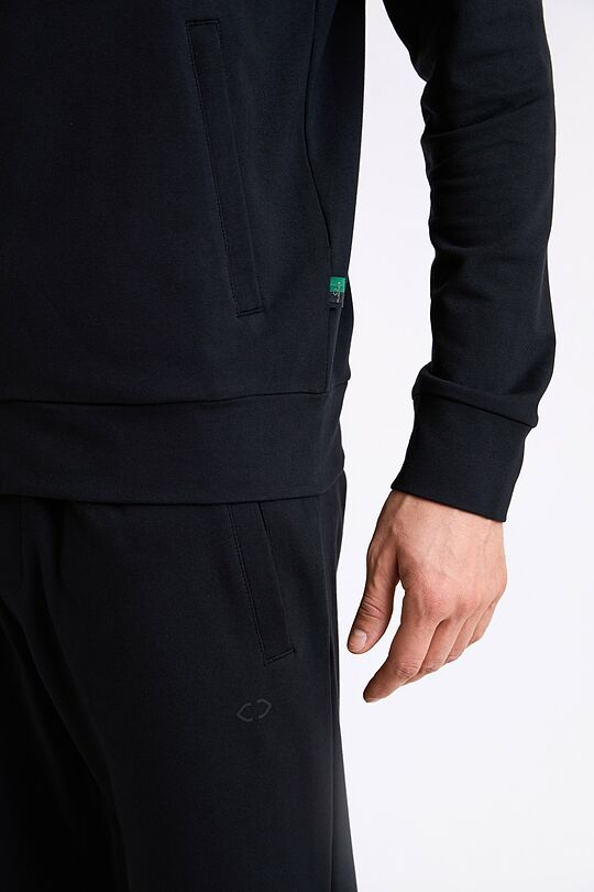 Cotton French terry full-zip sweatshirt 4 | BLACK | Audimas