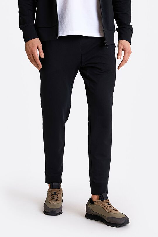 Tapered fit cotton French terry sweatpants 2 | BLACK | Audimas