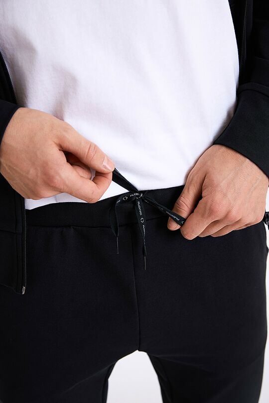 Tapered fit cotton French terry sweatpants 5 | BLACK | Audimas
