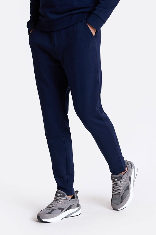 Cotton French terry tapered sweatpants 2 | BLUE | Audimas
