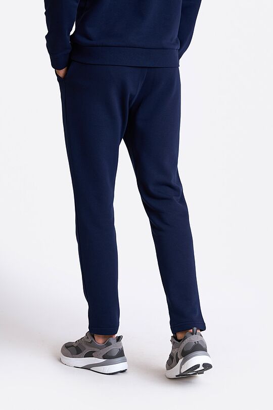 Cotton French terry tapered sweatpants 3 | BLUE | Audimas