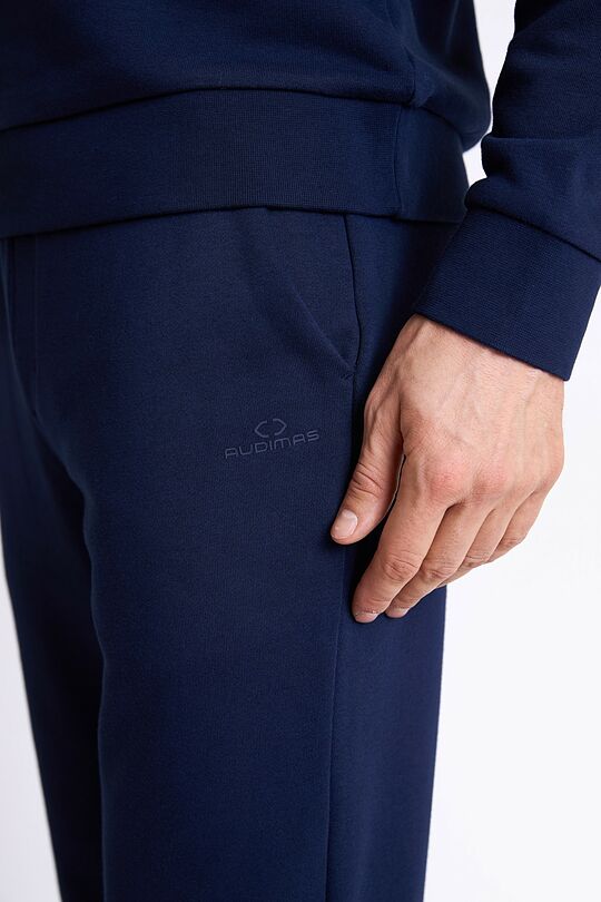 Cotton French terry tapered sweatpants 5 | BLUE | Audimas