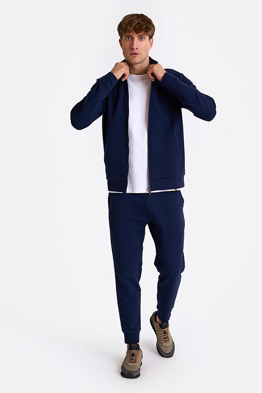Tapered fit cotton French terry sweatpants 1 | BLUE | Audimas