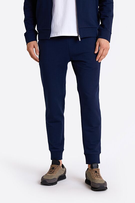 Tapered fit cotton French terry sweatpants 2 | BLUE | Audimas
