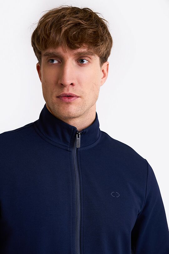 Cotton French terry full-zip sweatshirt 3 | BLUE | Audimas