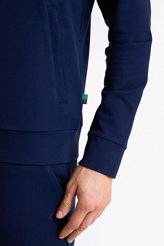 Cotton French terry full-zip sweatshirt 4 | BLUE | Audimas