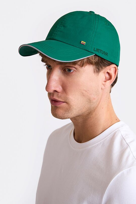 National collection POPLIN cotton cap 1 | GREEN | Audimas