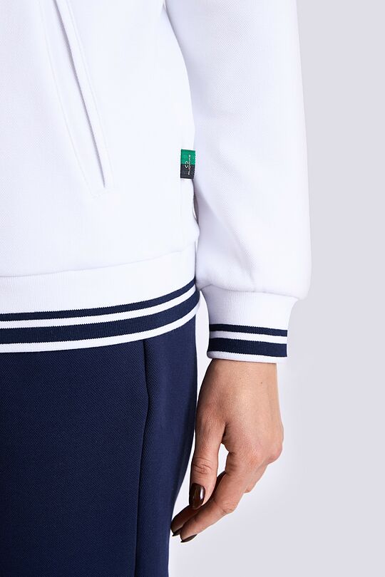 Cotton pique bomber zip-through jacket 4 | WHITE | Audimas