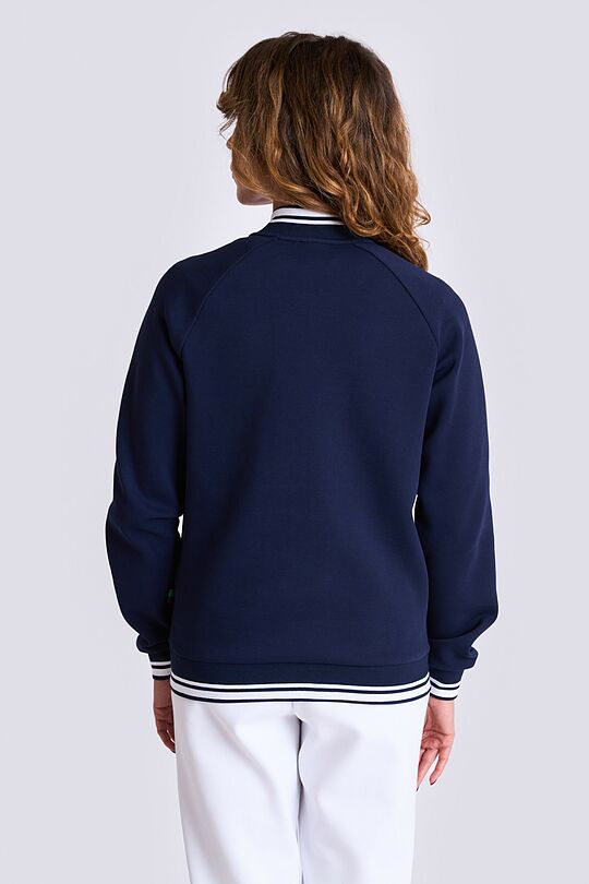 Cotton pique bomber zip-through jacket 3 | BLUE | Audimas