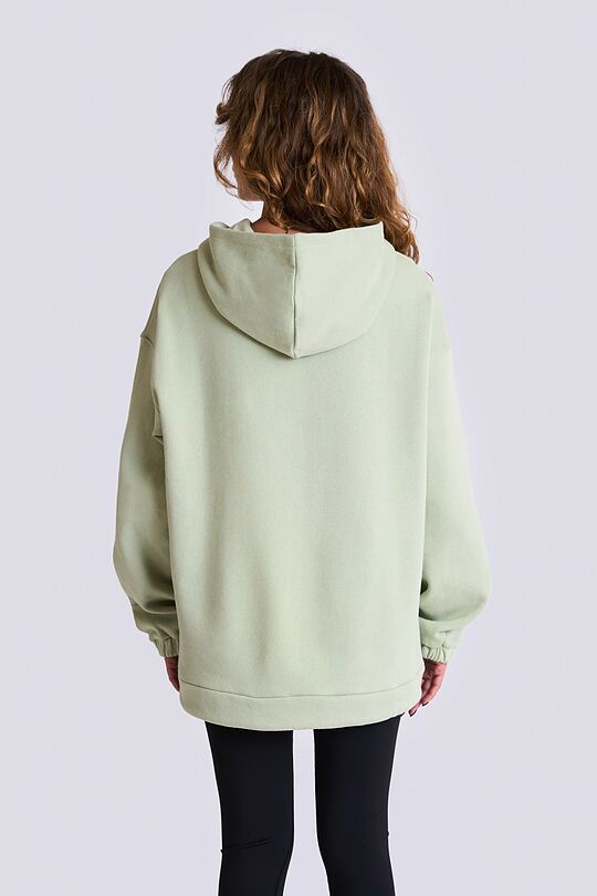 Oversized cotton fleece hoodie 2 | GREEN | Audimas